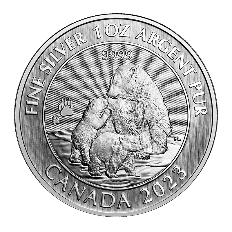 Image for 2023 $5 1 oz. 99.99% Pure Silver Coin - The Majestic Polar Bear from TD Precious Metals
